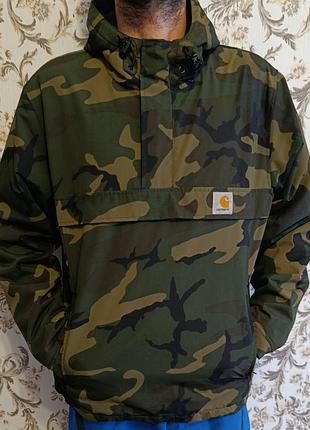Куртка анорак мужская военная carhartt wip numbus haki