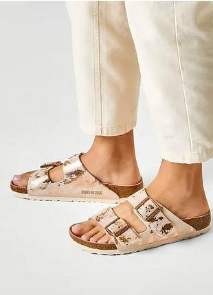 Замшевые сандалии birkenstock arizona с напылением оригинал