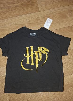 Нова якісна футболка на зріст 122-128 на 6-8 років, harry potter для дівчинки оверсайз бавовна чорна