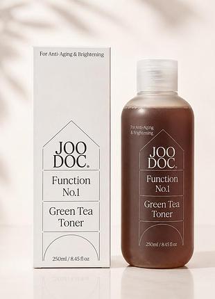 Тонер для обличчя joo doc function no.1 green tea toner 250 мл із зеленим чаєм, зволожуючий корейський