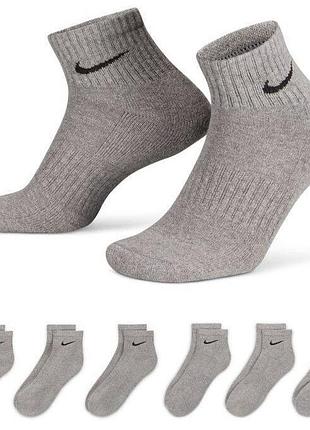 Шкарпетки nike u nk everyday csh ankl 6pr 132 сірий чол 42-46 sx7669-064 46-50