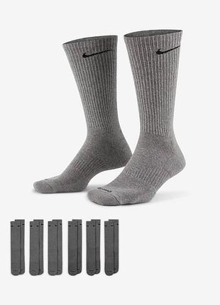 Шкарпетки nike u nk ed pls csh crw 6pr - 132 сірий чол 38-42 sx6897-065 34-38