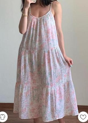 Ніжне ярусне котонове плаття 👗 сарафан