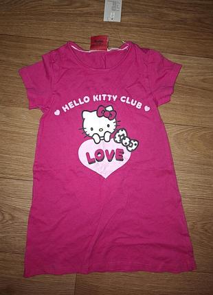 Ночное рубашка детское платье для дома 98-104 на 3-4 года, lupilu hello kitty пижама для девочки ночной котти