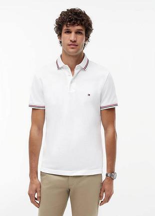 Мужское поло Tommy hilfiger белое