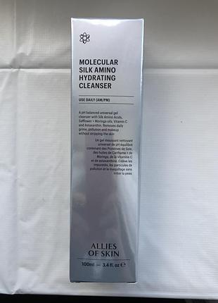 Молекулярний засіб для очищення обличчя allies of skin molecular silk amino hydrating cleanser
