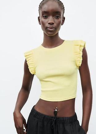 Топ в рубчик zara