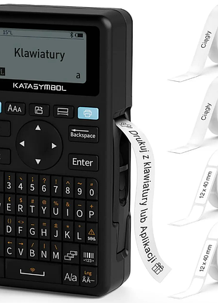 Портативний, акумуляторний принтер етикеток supvan e11 bluetooth, сумісний із клавіатурою та додатками, включає 4 рулони qwerty клавіатура і додаток: