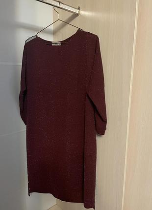 Бордова нарядна сукня з люрексом fr collection