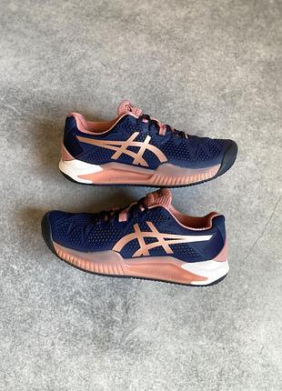 Asics gel-resolution 8 clay оригінал жіночі кросівки кеди спортивні тенісні для грунта ґрунт волейбольні для спорту залу тренувань асікс фірмові 37