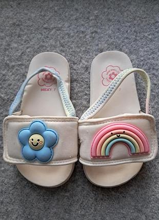 Летние шлепанцы-слайдеры next white neutral character elastic back sliders размер 24