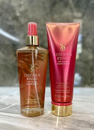 Набір спрей / міст та лосьйон victoria's secret luscious kisses
