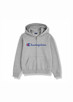 Чоловіче сіре худі champion на блискавці з капюшоном | оригінал | розмір m | ідеальний стан