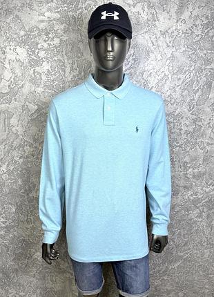 Ralph lauren polo classic fit кофта лонгслив xl размер голубая