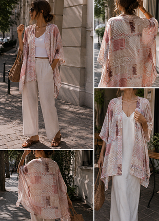 Накидка-кимоно generous by lindex воздушная легкая накидка oversize one size пляжная накидка