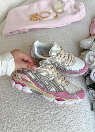Жіночі кросівки asics gel nyc cream pink
