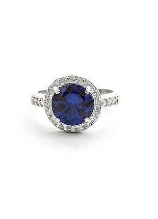 Серебряное кольцо с синим фианитом интернет магазин сильвер клаб