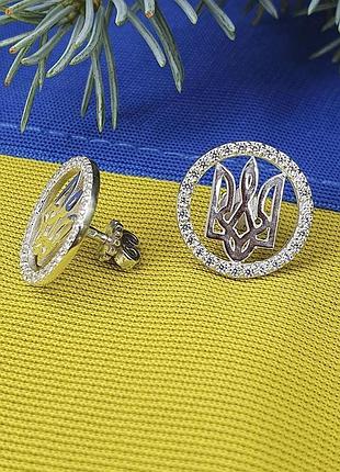 Пусеты с гербом украины интернет магазин сильвер клаб