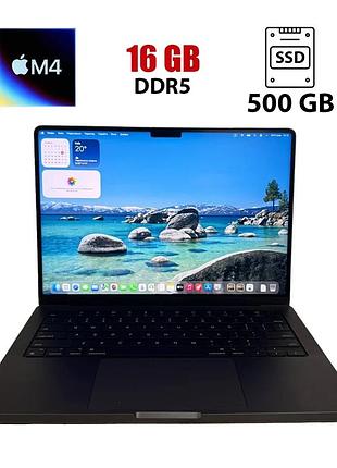 Ультрабук apple macbook pro 14 a3112 (2024) / 14.2" (3024x1964) ips / apple m4 (10 ядер по 2.85 - 4.5 ghz) / 16 gb ddr5 / 500 gb