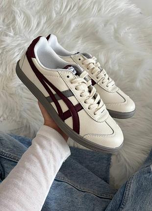 👟 кроссовки asics onitsaka tiger beige bordo leather / наложка bs👟