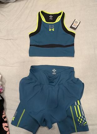 Спортивный комплект under armour (топ + шорты), s