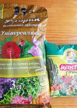 Грунтосмесь универсальная, кактус, дренаж керамзит, набор для декоративных растений