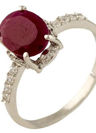 Серебряное кольцо proba с натуральным рубином 2.633ct, вес изделия 2,03 гр (1231333) 17.5 размер