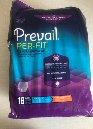 Подгузники трусики для взрослых prevail per-fit, для мужчин и женщин, размер l, 18 штук