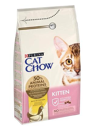 Сухий корм cat chow kitten для кошенят, з куркою, 1.5 кг