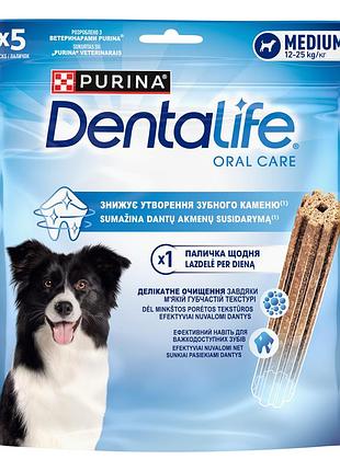 Блок (6 шт.) лакомство dentalife medium для взрослых собак средних пород, для поддержания здоровья полости рта, 115 г