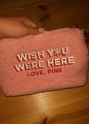 Косметичка жіноча pink victoria’s secret середнього розміру
