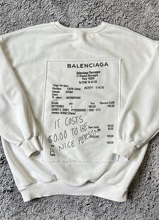 Світшот balenciaga із чеком на спині