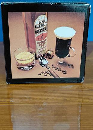 Вінтажний кришталевий набір келихів для ірландської кави old bushmills (в оригінальній коробці)