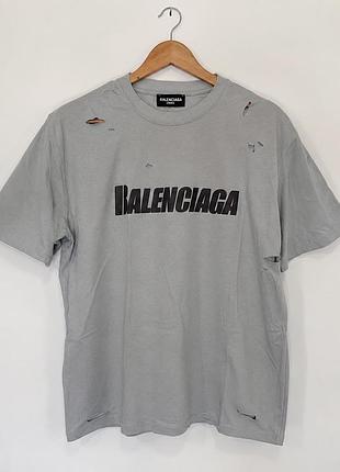 Balenciaga unisex new season oversize — футболка з декоративними потертостями