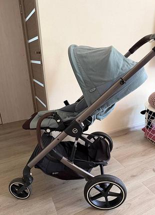 Візок  2 в 1 cybex balios s lux sky blue+люлька сірого кольору+аксесуари