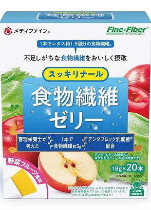 Fine japan fruit jelly stick вітамінне желе з клітковиною та лактобактеріями, 20 стіків