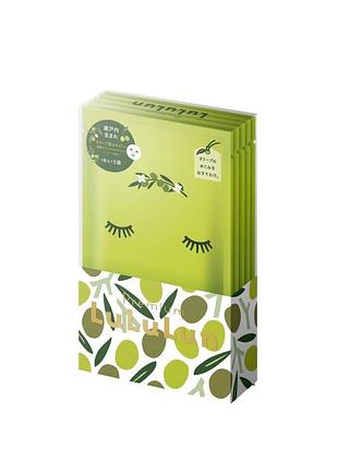 Lululun face mask shodoshima olive живильна маска з екстрактом оливкового листя, 1 шт х 5 уп
