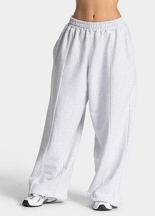Джогери teveo wide leg joggers сірі меланж