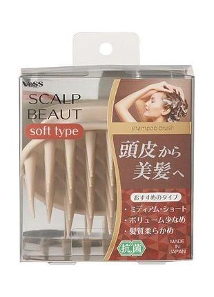 Vess scalp beaut shampoo soft мʼягка еластична щітка для масажу голови під час миття волосся
