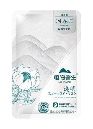Dr.plant snow lotus snow white face mask зволожуюча маска для обличчя для тьмяної шкіри, 1 шт