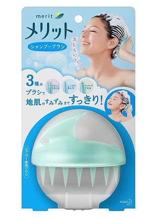 Kao merit shampoo brush щетка для массажа головы во время мытья волос, 1 шт