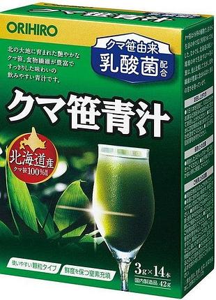 Orihiro kumazasa green juice аодзиру с бамбуком и молочнокислыми бактериями, 14 стиков