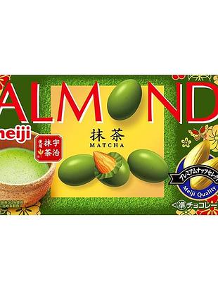 Meiji almond matcha миндаль в шоколаде с матча, 67 г