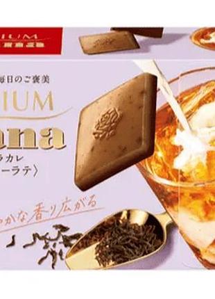 Lotte premium ghana chocolate tea latte чайный шоколад, 64 г
