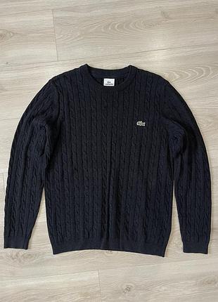 Язаний джемпер светр lacoste у косичку (cable-knit)