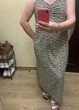 Сарафан лео h&m літо максі вільний крій xl 🤎🤍