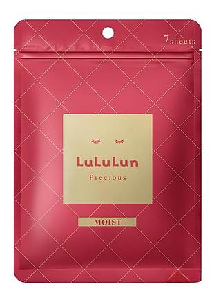 Lululun precious moist red face mask антивікова зволожуюча тканинна маска для обличчя, 7 шт