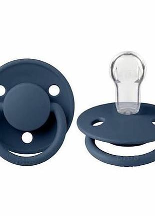 Пустышка bibs de lux silicone round (круглая) onesize steel blue 0-36 месяцев