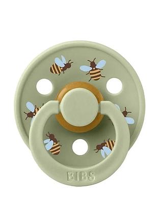 Пустышка bibs studio colour latex round (круглая) bumblebee fiends - sage - 18+ месяцев