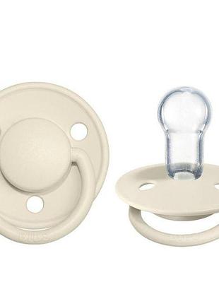 Пустушка bibs de lux silicone round (кругла) onesize ivory 0-36 місяців